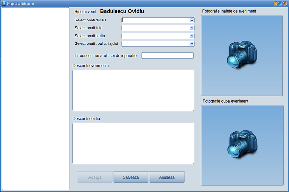 Monitorizare video defecte